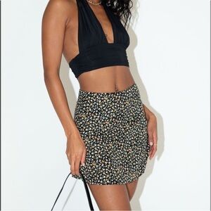 Princess Polly Black Floral Mini Skirt